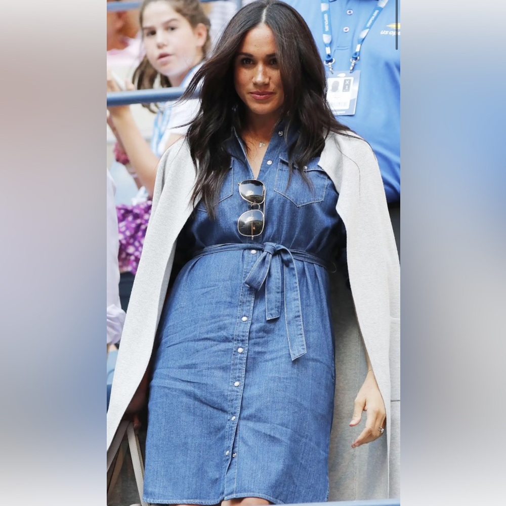 J Crew Blue Denim Dress with Belt ASO Meghan Markle Size 12